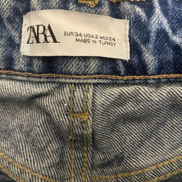 ZARA High-Waisted Wide-Leg Distressed Jeans – Size 2 (USA) / 34 (EUR) - Picture 8 of 8